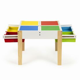 Drevený stolík pre deti, biely+2 stoličky