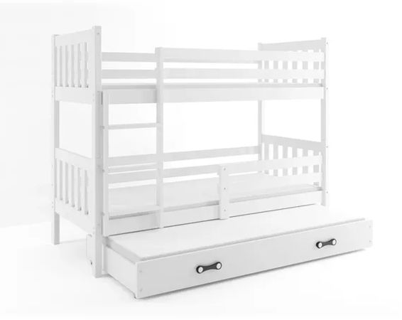 3-lôžková posteľ CARINO WHITE 80x190 cm