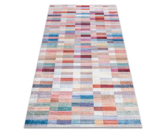 ANDRE Farebný prateľný koberec ružovo-modrý, rozmer 120x170 cm