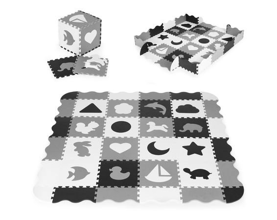 Penová podložka puzzle s ohrádkou 36 prvkov ECOTOYS 012