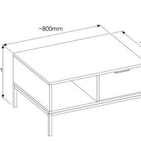 Konferenčný stolík AUSTIN kašmír/ čierny, 80 cm