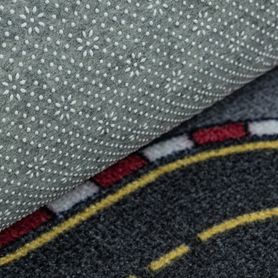 Protišmykový detský koberec REBEL ROADS 97, Pretekári, sivý