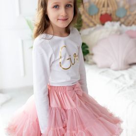 Detská dolly sukňa, svetloružová
