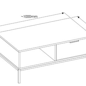 Konferenčný stolík AUSTIN kašmír/ čierny, 100 cm