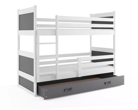 Poschodová detská posteľ RICO WHITE 90x200 cm