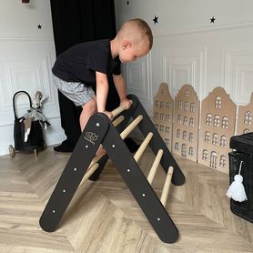 Drevený Montessori rebrík pre deti, Black