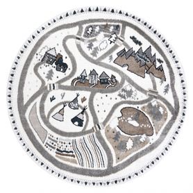 Okrúhly koberec FUN Land pre deti - krém