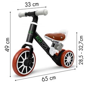 Odrážadlo/bicykel 2v1 Black, Eco Toys