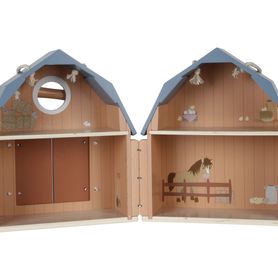 Domček pre bábiky drevený prenosný Farma