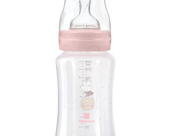 Dojčenská fľaša 240ml 3m+ Hippo Dreams Pink
