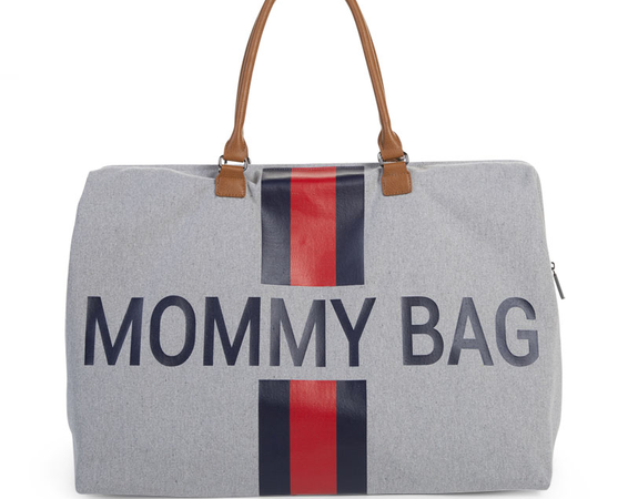 Prebaľovacia taška Mommy Bag Grey Stripes Red/Blue