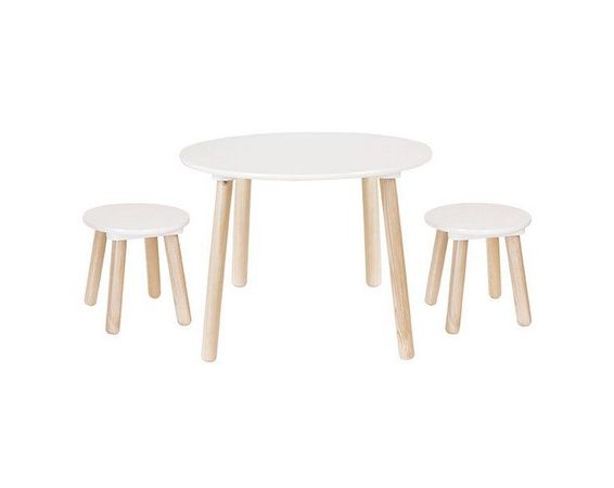 Jabadabado Stôl a 2 stoličky, biely