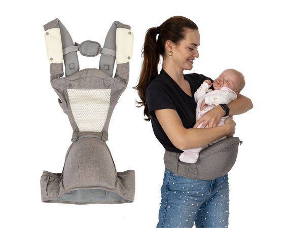 Detský nosič a bedrový pás s popruhom na nosenie detí do 15 kg, ECOTOYS