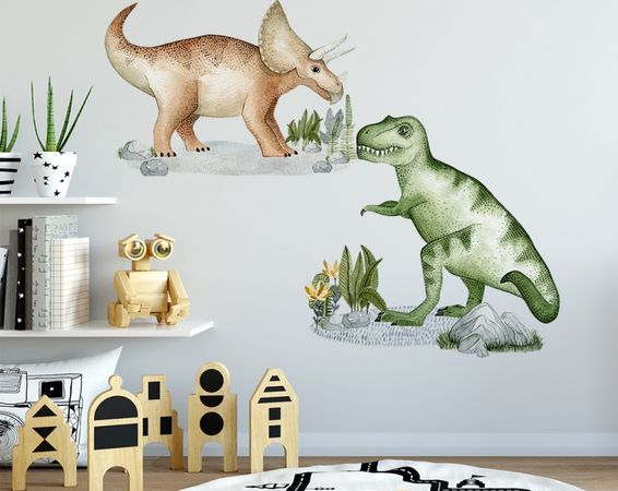Nálepka na stenu, Tyranosaurus a Triceratops