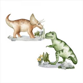 Nálepka na stenu, Tyranosaurus a Triceratops