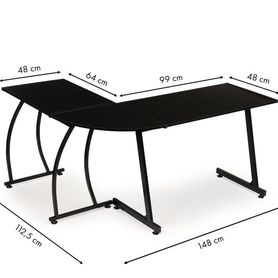Kancelársky rohový školský, hrací stôl LOFT stôl, čierny