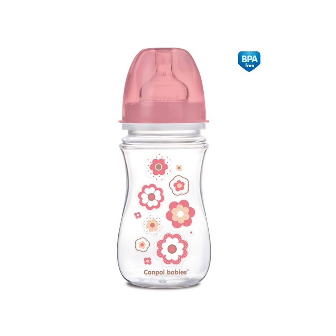 Canpol Babies Antikoliková fľaša, ružová 240ml