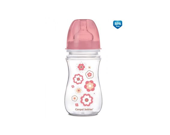 Canpol Babies Antikoliková fľaša, ružová 240ml