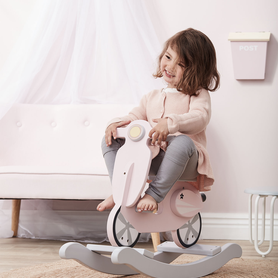 Kids Concept Hojdací skúter drevený Pink White