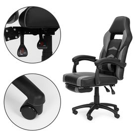 Kancelárska/ herná stolička s nastaviteľnou opierkou nôh a bedrovým vankúšom