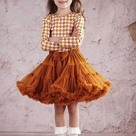 Detská dolly sukňa, karamel