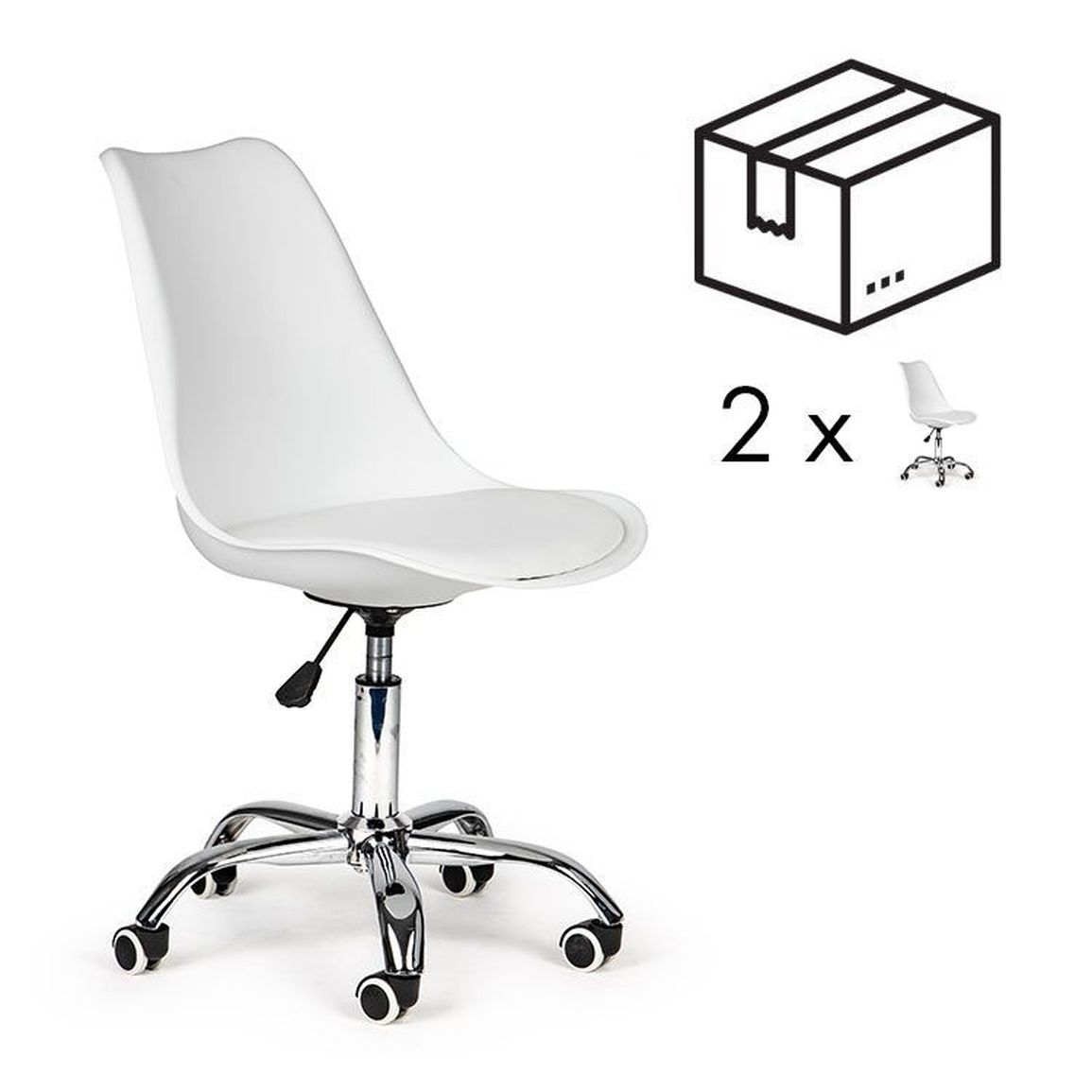 Dve otočné kancelárske stoličky, White