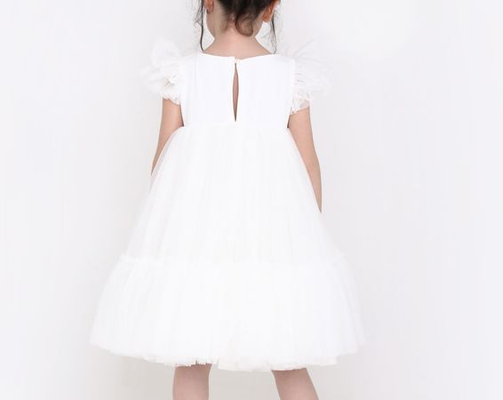 Spinkie Tutu Pom-Pom šaty, white