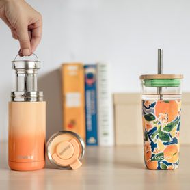 Nerezový termohrnček so sitkom Boost Apricot Orange 400 ml