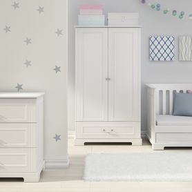Detská postieľka so šuflíkom Ines elegant white 70x140